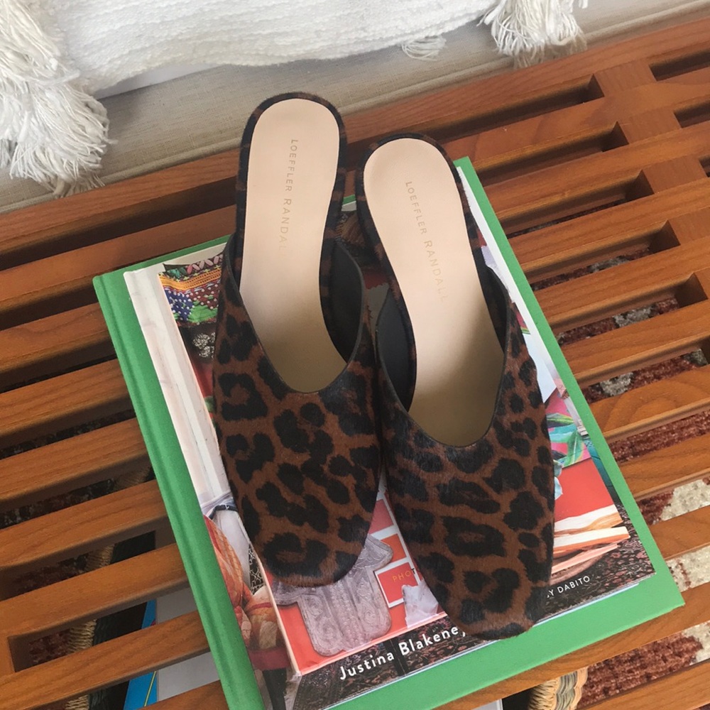 Loeffler Randall leopard mules